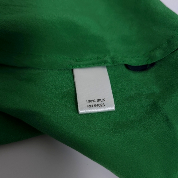 Banana Republic Green Cabana Silk Sleeveless Blouse NWT Size MEDIUM - Picture 9 of 11